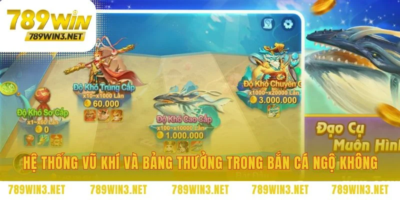 Vũ khí trong Bắn cá Ngộ Không quyết định phần thưởng